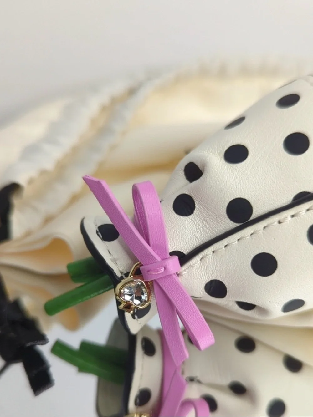 Kate Spade ♠️  Flora bouquet 💐 Polka Dot Flower bag charm NWT